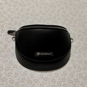 Lululemon Black Leather Alternative Saddle Crossbody Bag 2L